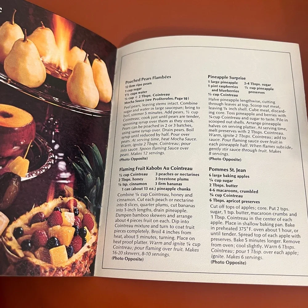 Vintage Cointreau Secrets of Flaming Desserts Recipe Booklet French Cookbook